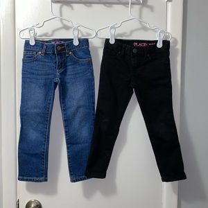 Girl’s Black and Blue Denim Super Skinny Jeans Bundle (2-piece bundle) - size 4
